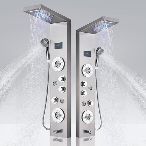 Stainless steel led shower - stainless,